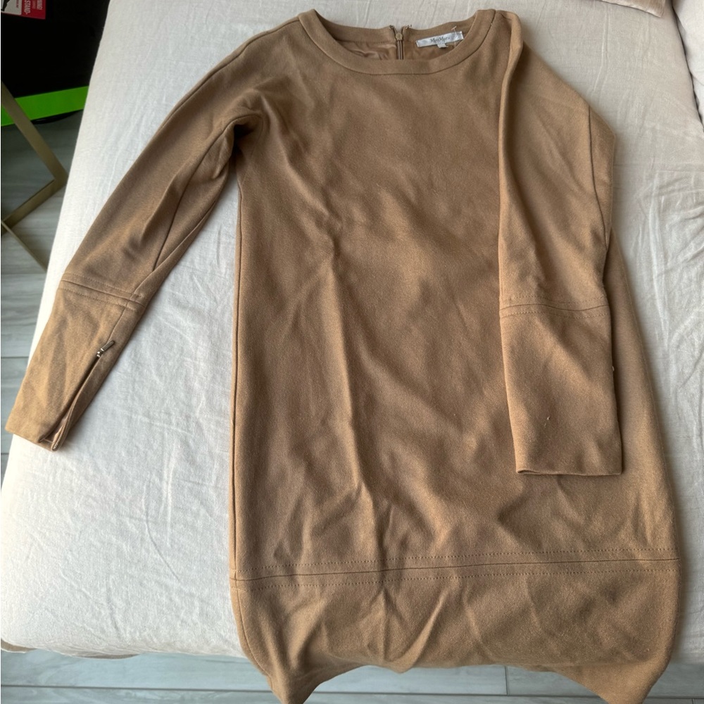 Max Mara (full line): Tan wool shift dress in excellent condition.  Size S